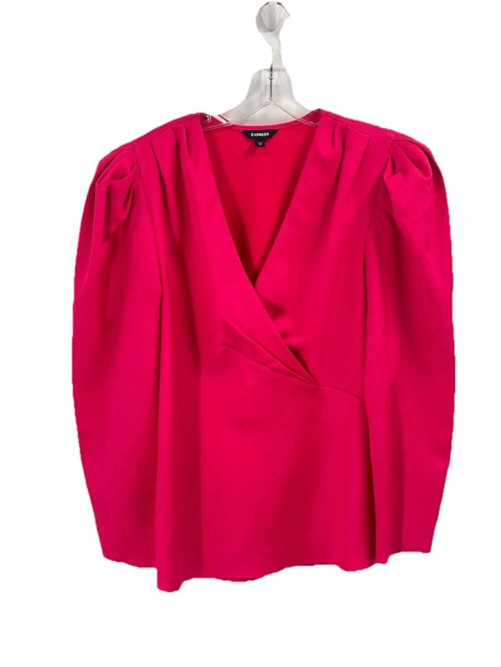 Express Pink Puff Sleeve Blouse Sz M Feminine Romantic Coquette Barbiecore